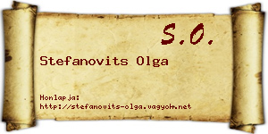 Stefanovits Olga névjegykártya